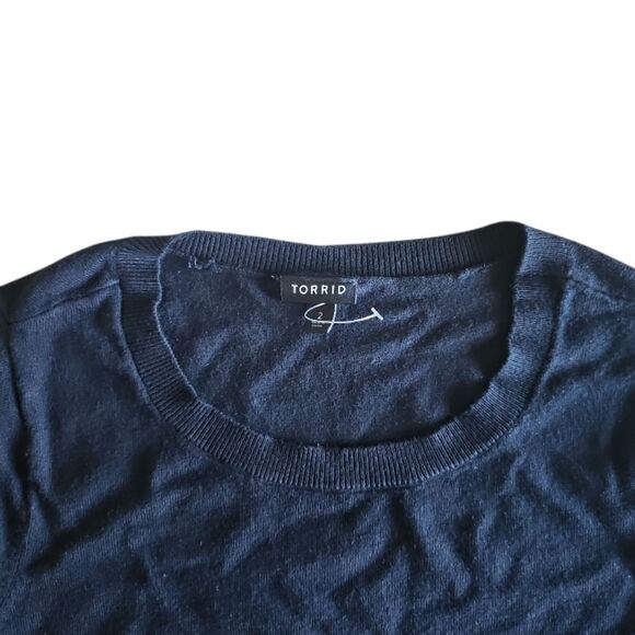 Torrid Plaid Challis to Knit Dress Plus Sz 2X Holiday Mini Dress NWOT Pockets - Picture 6 of 15